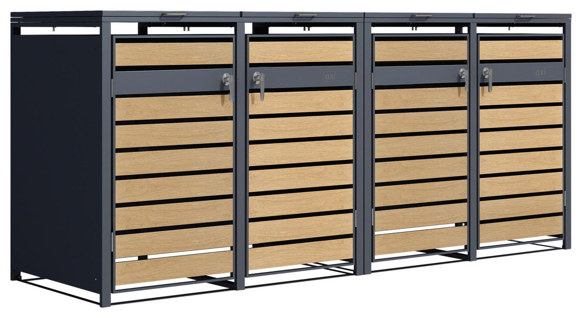 AXI Outdoor Living Mülltonnenbox Lucas braun B/H/L: ca. 80x116x264 cm Lucas - braun (264,00/80,00/116,00cm) - AXI Outdoor Living