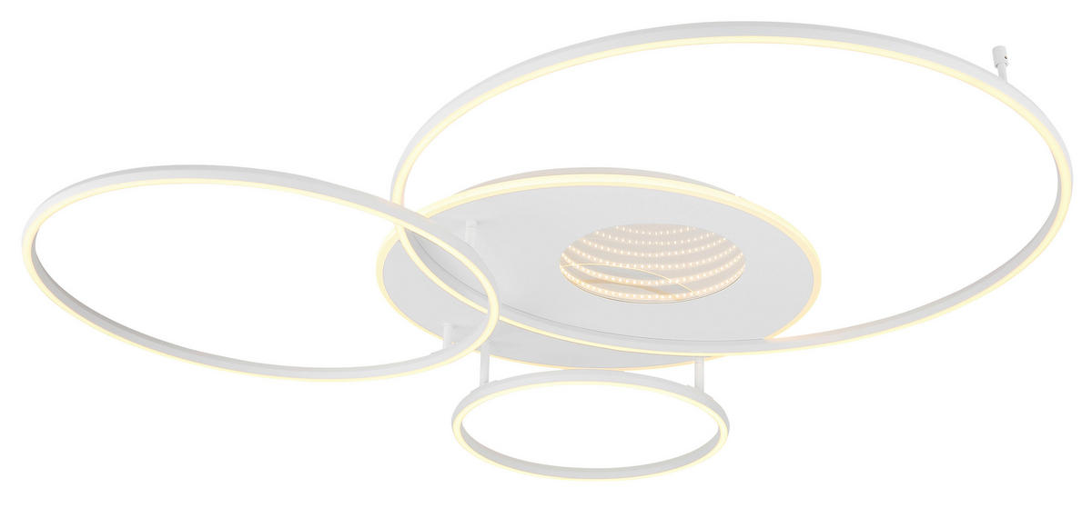 GLOBO Deckenleuchte Opal weiß Kunststoff Aluminium Metall B/H/L: ca. 105,3x13x126,4 cm 1 Brennstellen Invertina - weiß/Opal (126,40/105,30/13,00cm) - GLOBO