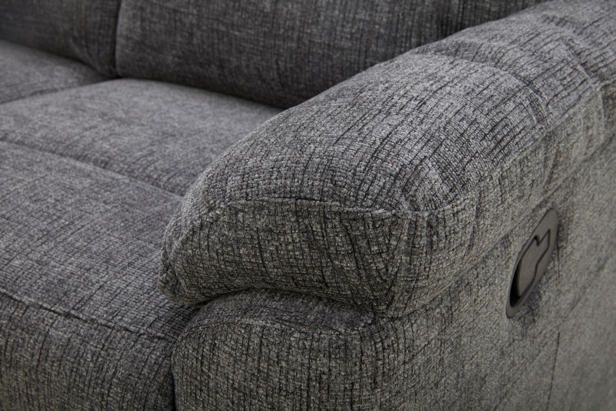 Sofa 3-2-1 KW 2028 dunkelgrau Microfaser KW 2028 - schwarz/dunkelgrau