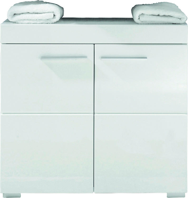 Waschbeckenunterschrank Amanda weiß weiß Hochglanz B/H/T: ca. 60x56x34 cm Amanda - weiß (60,00/56,00/34,00cm)