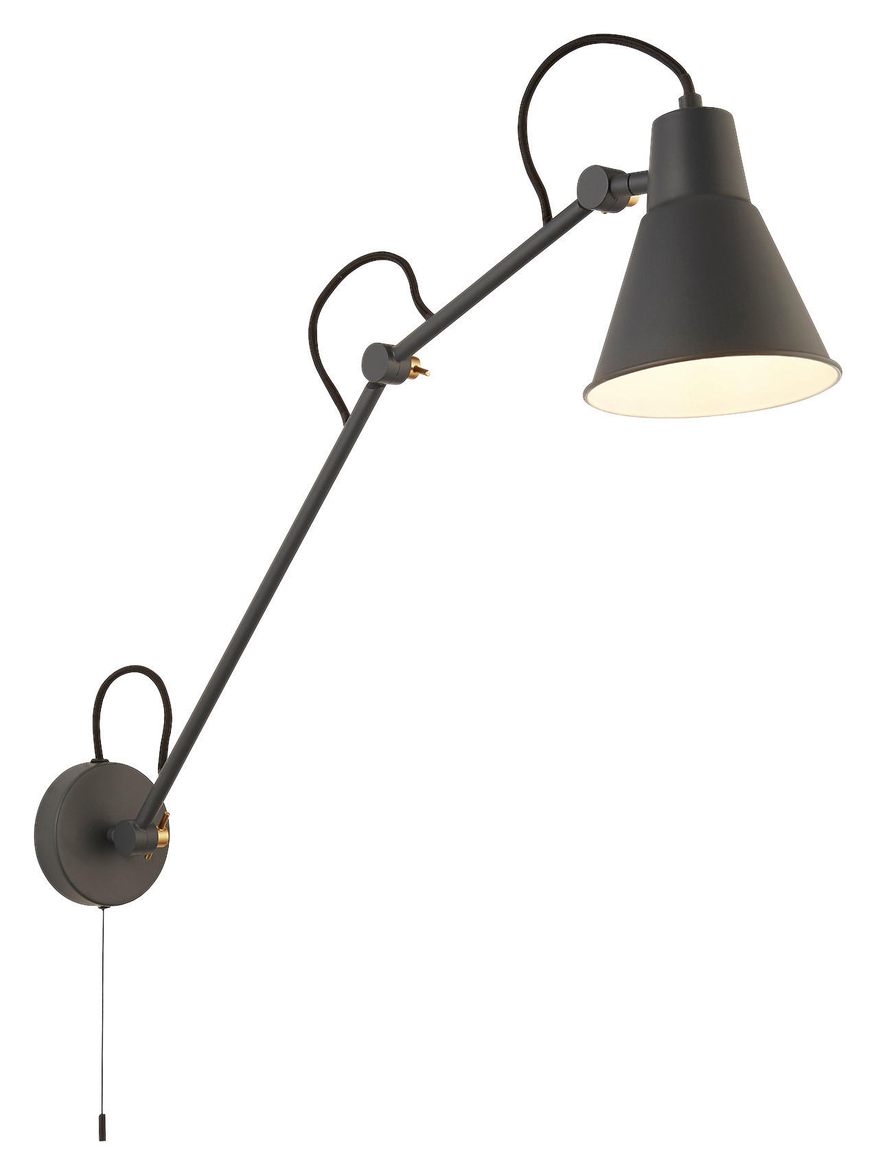 Searchlight Wandleuchte grau Stahl B/H/T: ca. 14x77x50 cm E27 1 Brennstellen Swing Arm - grau (14,00/77,00/50,00cm) - Searchlight