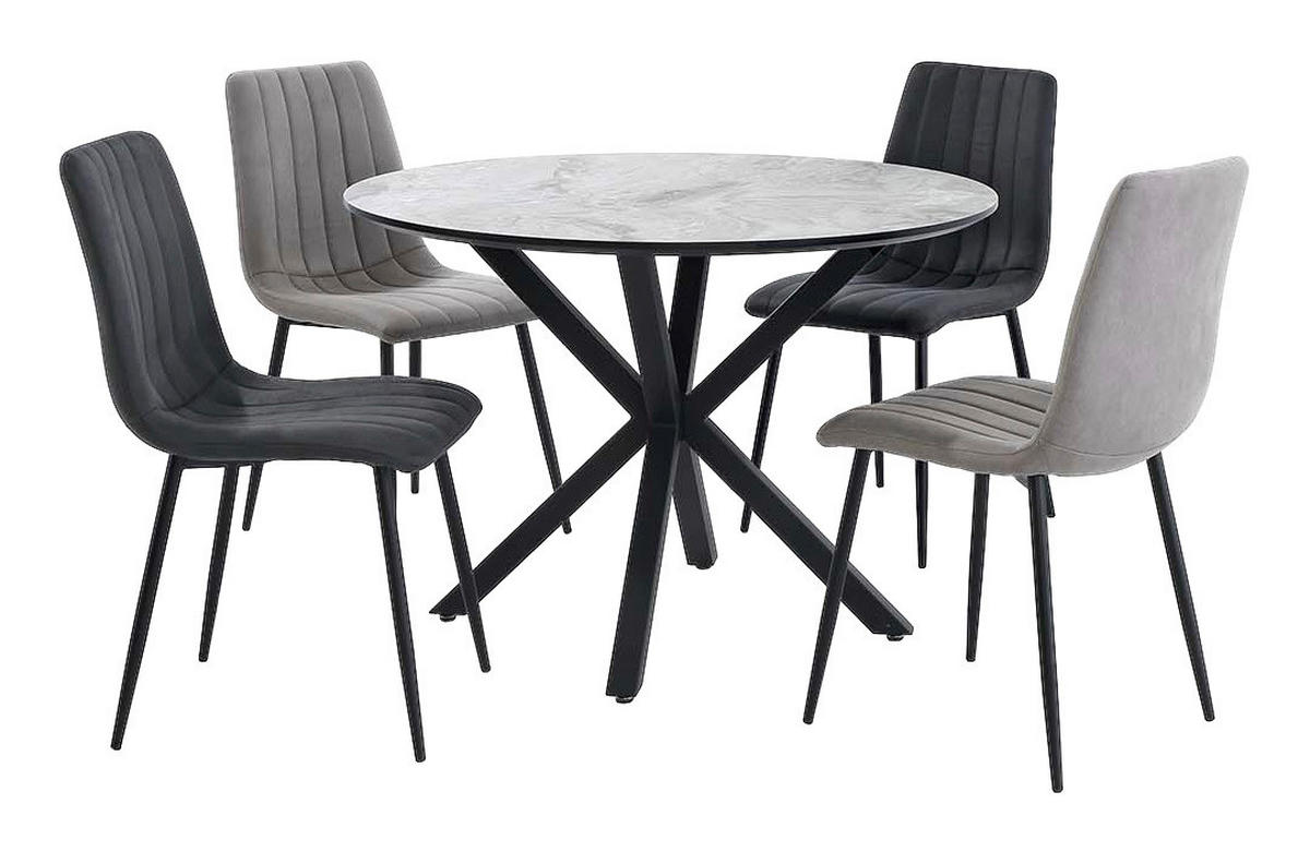 schwarz grau Marmoroptik D: ca. 110 cm Ontario_Esstisch_6003373 - schwarz/Marmoroptik (110,00cm)