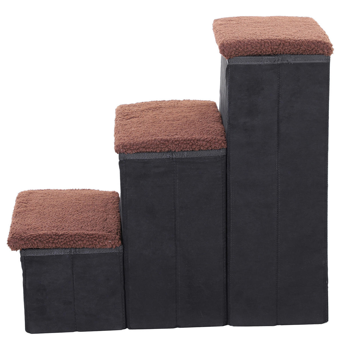 PawHut Haustiertreppe schwarz MDF B/H/L: ca. 54x48x40 cm Haustiertreppe - schwarz (40,00/54,00/48,00cm) - PawHut