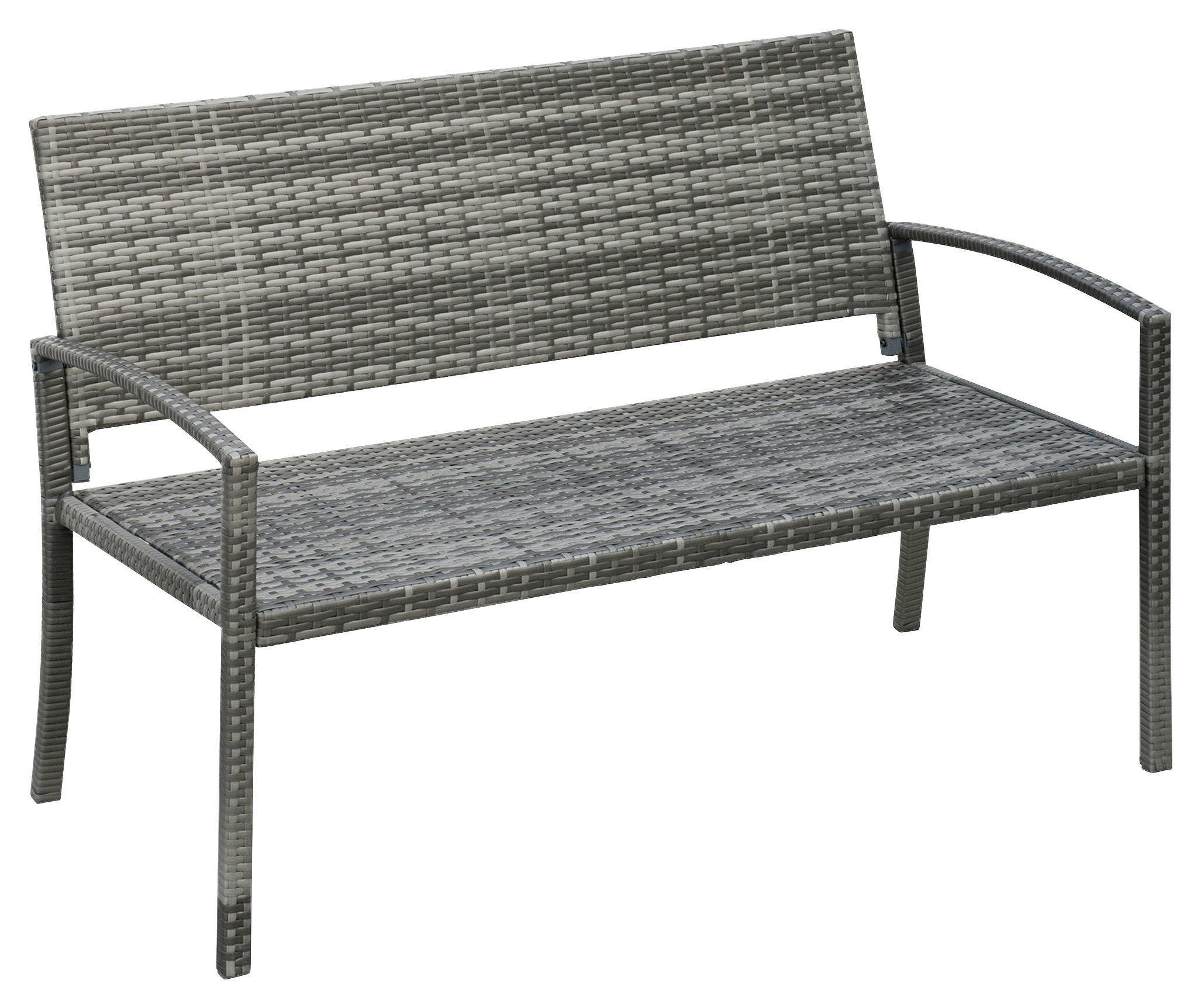 Outsunny Gartenbank grau Polyrattan B/H/L: ca. 60x122x85 cm Gartenbank - grau (85,00/60,00/122,00cm) - Outsunny