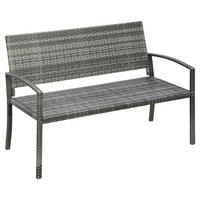 Outsunny Gartenbank grau Polyrattan B/H/L: ca. 60x122x85 cm Gartenbank - grau (85,00/60,00/122,00cm) - Outsunny