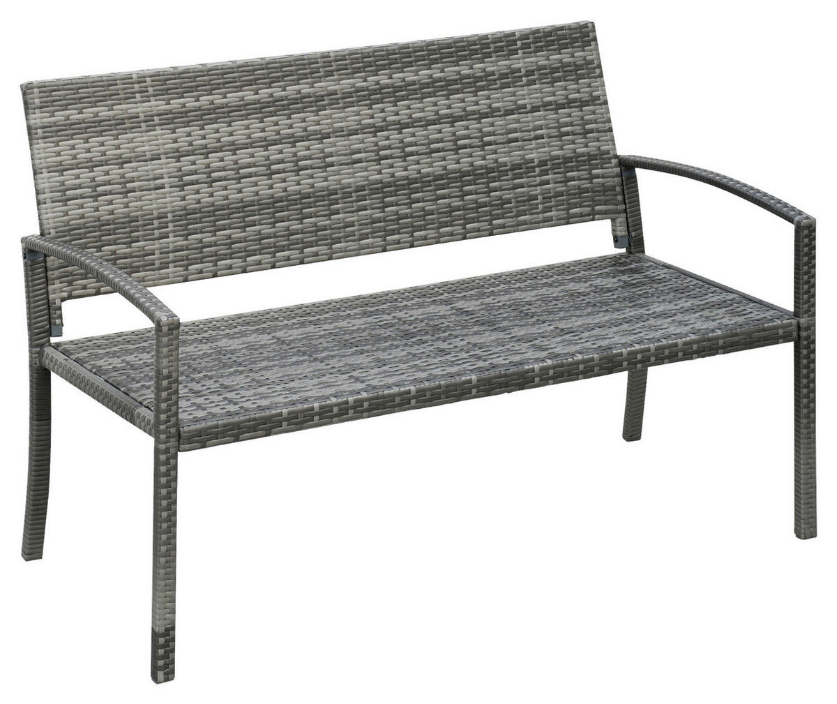 Outsunny Gartenbank grau Polyrattan B/H/L: ca. 60x122x85 cm Gartenbank - grau (85,00/60,00/122,00cm) - Outsunny