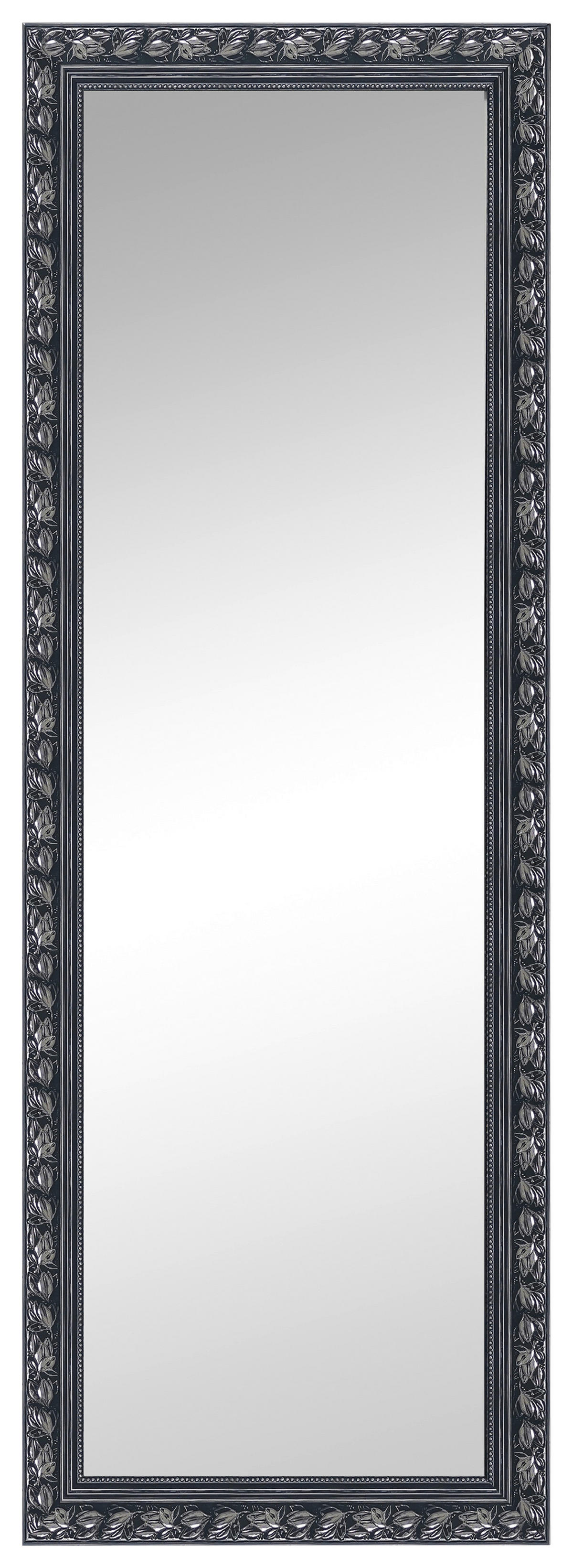 Mirrors&More Rahmenspiegel TANJA schwarz silber Optik B/H/T: ca. 50x150x3,5 cm TANJA - schwarz/silber (50,00/150,00/3,50cm) - Mirrors&More