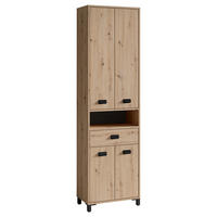 Hochschrank WELLNESS Eiche Artisan Nachbildung schwarz schwarz B/H/T: ca. 54x193x31 cm WELLNESS - Eiche/schwarz (54,00/193,00/31,00cm) - byLIVING