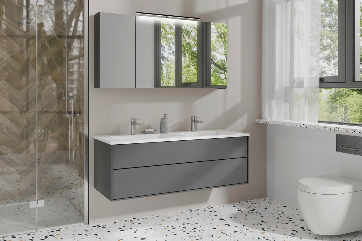 Spiegelschrank SPREE anthrazit B/H/T: ca. 120x60x20 cm SPREE - anthrazit (120,00/60,00/20,00cm) - byLIVING