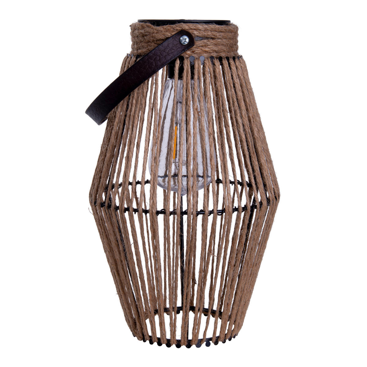 LED-Solarleuchte Korbinian 5293127 natur Kunststoff Metall B/H/L: ca. 18x30x18 cm LED Solarleuchte "KORBINIAN" - natur (18,00/18,00/30,00cm) - Näve Leuchten