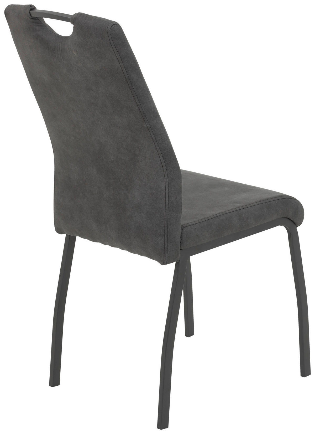 Stuhl 4er Set ELIF III anthrazit Vintage grau Microfaser Metall B/H/T: ca. 44x96x64 cm 4er Set ELIF III - anthrazit/grau (44,00/96,00/64,00cm) - Hela