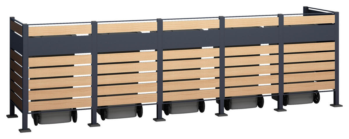 Westmann MülltonnenverkleidungBox Planum Box Planum - hellbraun/anthrazit (90,00/410,00/120,00cm) - Westmann