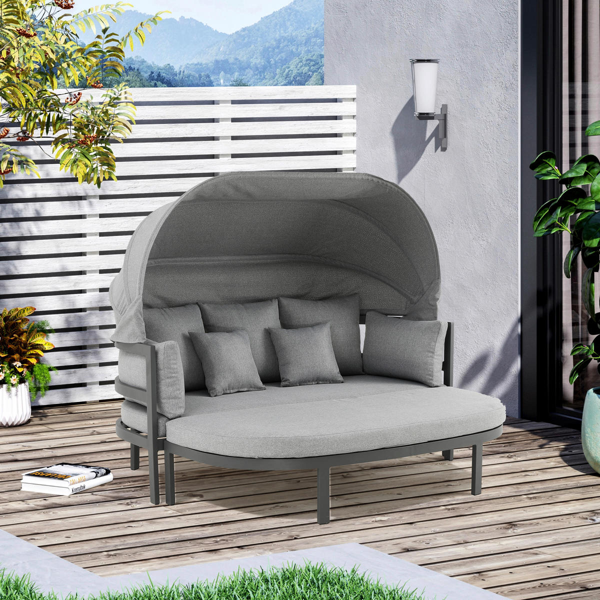 POCOline Gartensitzgruppe Barbados hellgrau Stahl Barbados - hellgrau/grau - POCOline