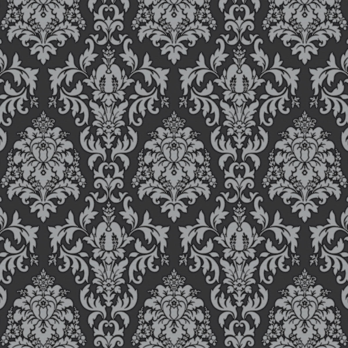 UGEPA Vinyltapete Ornament schwarz grau B/L: ca. 53x1005 cm Vinyltapete_E91219 - schwarz/grau (53,00/1005,00cm) - UGEPA