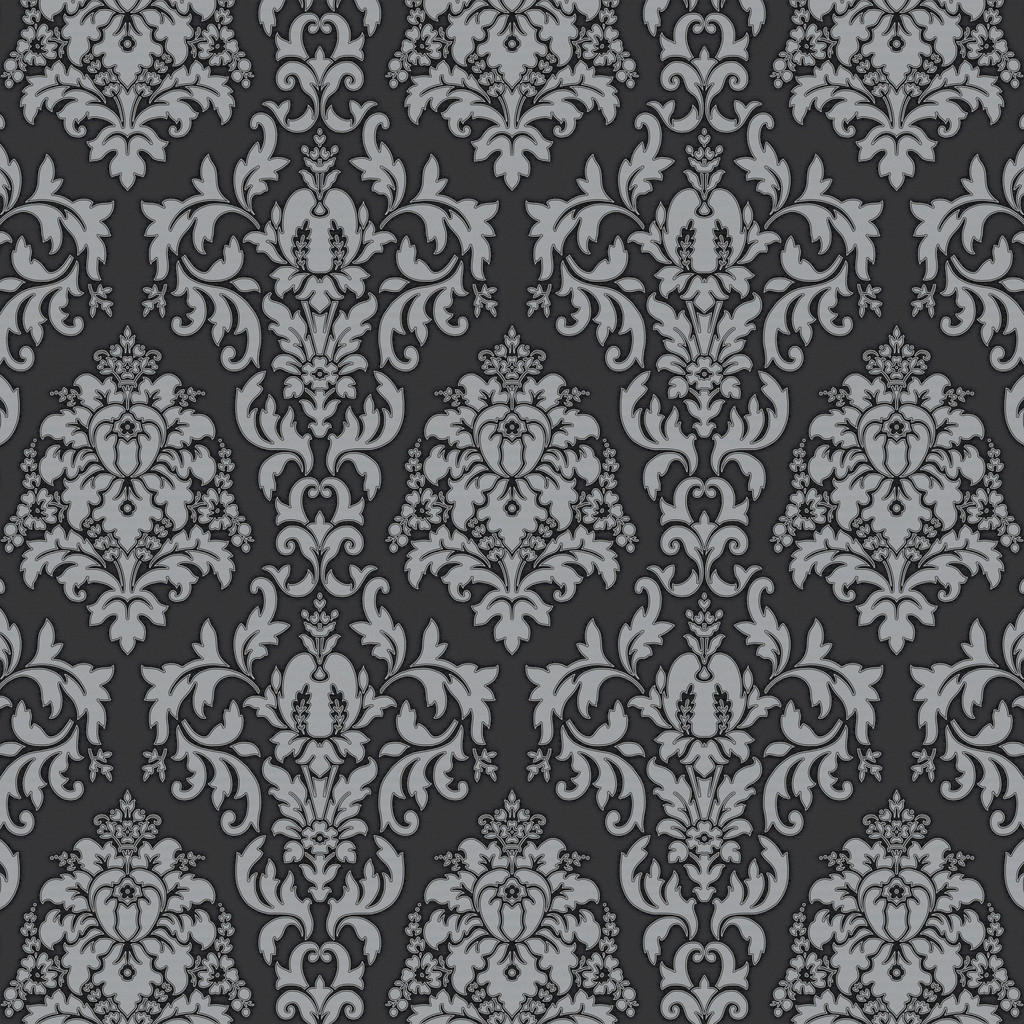 Thumbnail - UGEPA Vinyltapete Ornament schwarz grau B/L: ca. 53x1005 cm