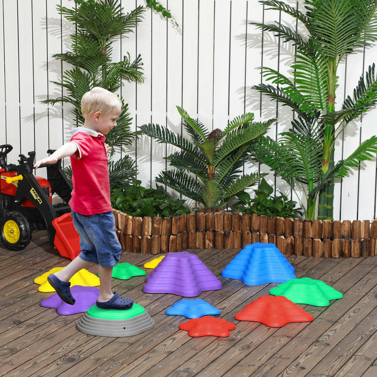 ZONEKIZ Fluss-Steine B/H/L: ca. 36,5x16x36,5 cm Fluss-Steine - multicolor (36,50/36,50/16,00cm) - ZONEKIZ