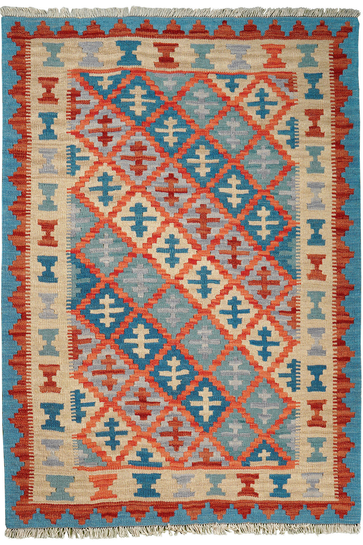 PersaTepp Teppich Kelim Gashgai rosa B/H/L: ca. 105x1x151 cm Kelim Gashgai - beige/rot (151,00/105,00/1,00cm) - PersaTepp