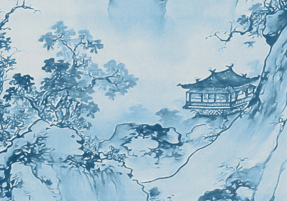 Komar Fototapete Blue China B/L: ca. 200x280 cm Blue China - (200,00/280,00cm) - Komar