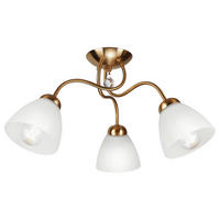 Lamkur Deckenleuchte MIRANDA 43562 oxidgrün Metall Glas H/L: ca. 31x50 cm E27 3 Brennstellen Miranda - oxidgrün (50,00cm) - Lamkur