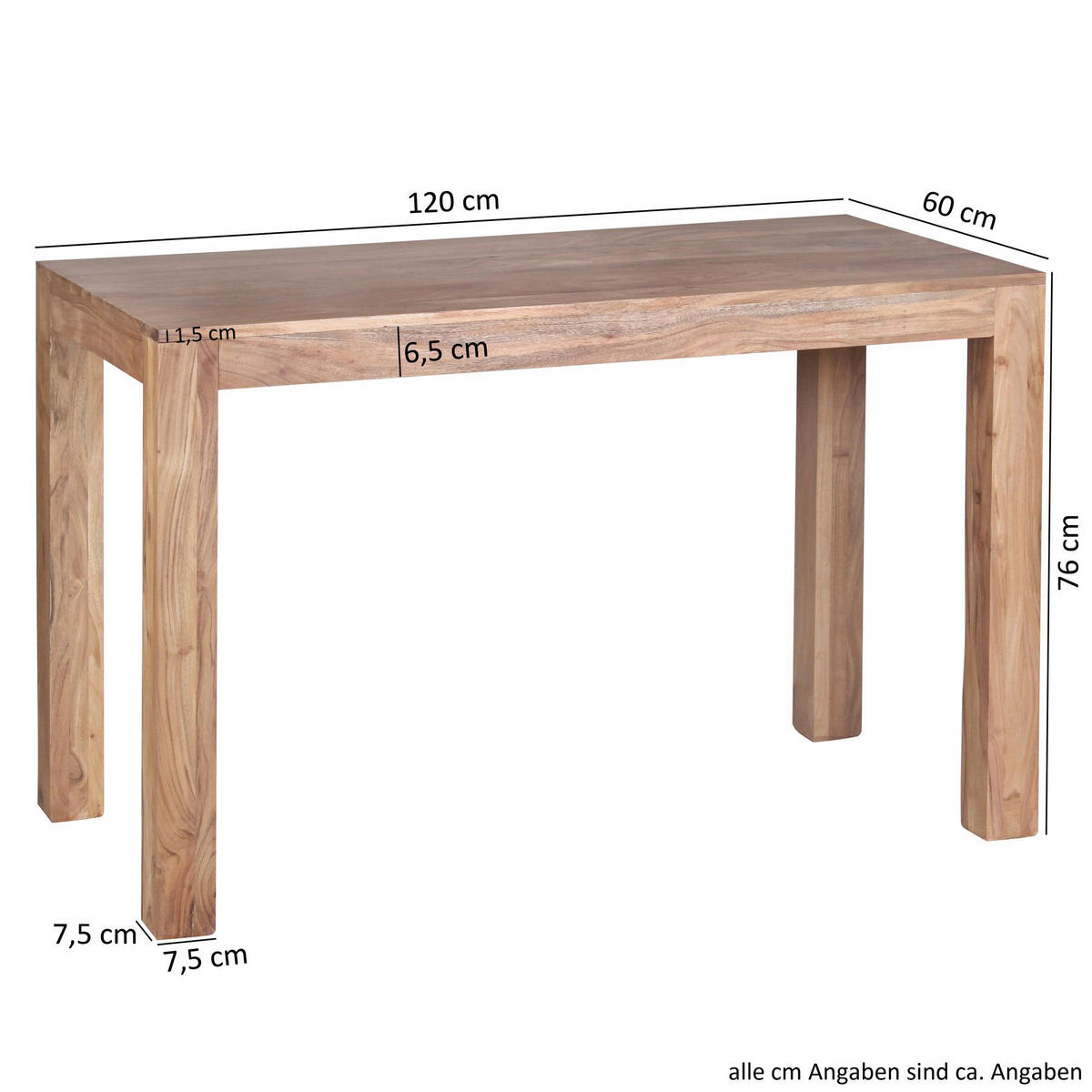 Esstisch natur B/H/T: ca. 120x76x60 cm Esstisch - natur (120,00/76,00/60,00cm) - Wohnling