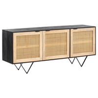 Sideboard schwarz B/H/T: ca. 175x75x45 cm Sideboard - schwarz (175,00/75,00/45,00cm) - Wohnling