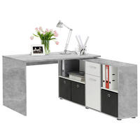Schreibtisch  Beton Optik weiß B/H/T: ca. 136x74x66,5 cm Lexo_Schreibtisch 353-001 - weiß (136,00/74,00/66,50cm)
