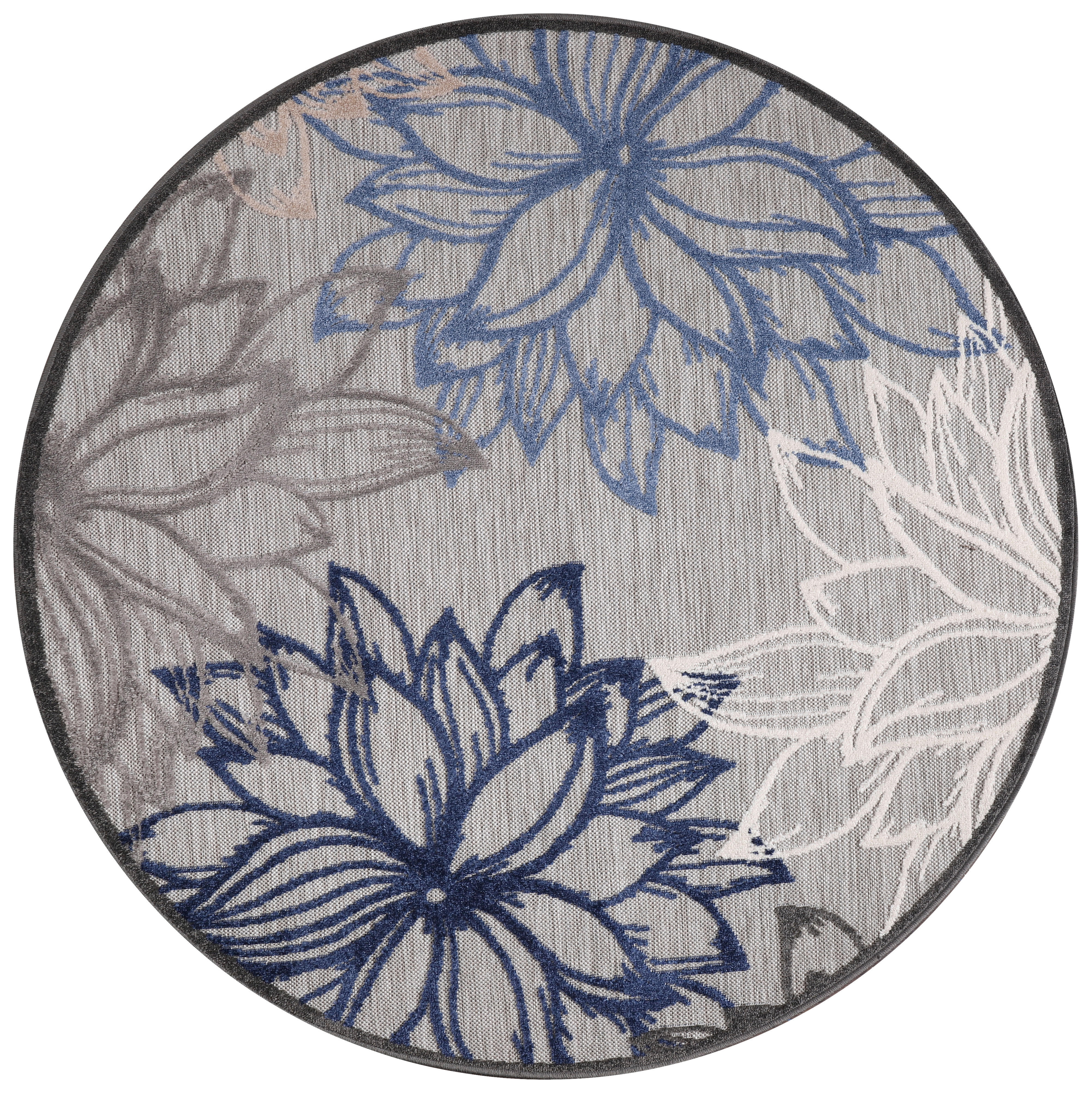 Sanat Outdoorteppich FLORAL grau B/L: ca. 150x150 cm FLORAL - grau (150,00/150,00cm) - Sanat