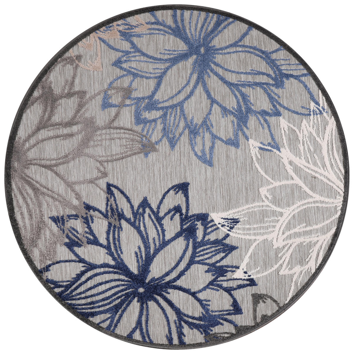 Sanat Outdoorteppich FLORAL grau B/L: ca. 120x120 cm FLORAL - grau (120,00/120,00cm) - Sanat