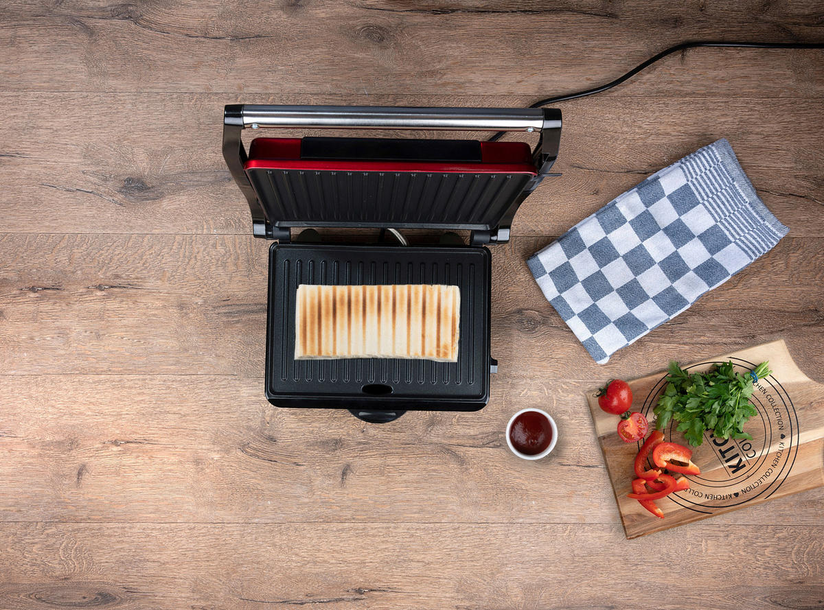 Kontaktgrill rot B/H/L: ca. 11,5x29,5x32,5 cm Kontaktgrill - rot/schwarz (32,50/11,50/29,50cm)