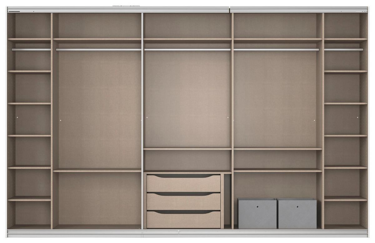 Kleiderschrank Kulmbach grau B/H/T: ca. 360x229x62 cm Kulmbach - Alu/grau (360,00/229,00/62,00cm)