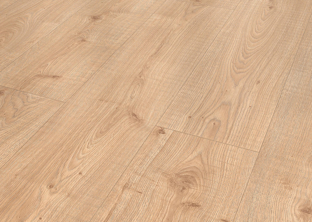 Laminatboden Eiche sägerau ca. 2,158 m² im Paket  B/L: ca. 28x128,5 cm pro Paket Eiche sägerau ca. 2,158 m² im Paket - natur (28,00/128,50cm)