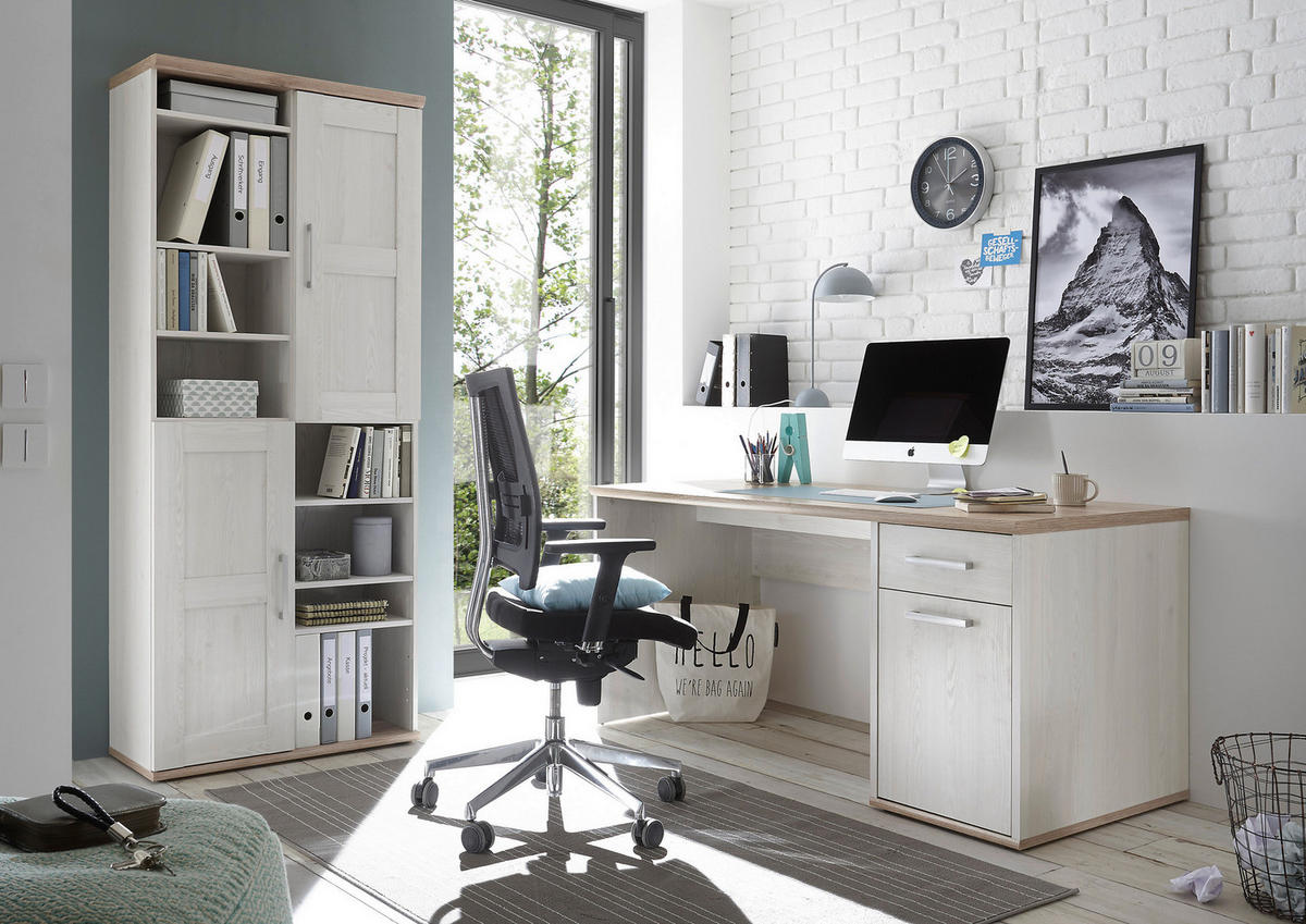 Schreibtisch Romance Sibiu Lärche Nachbildung San-Remo Nachbildung B/H/T: ca. 160x76x73 cm Romance - (160,00/76,00/73,00cm)