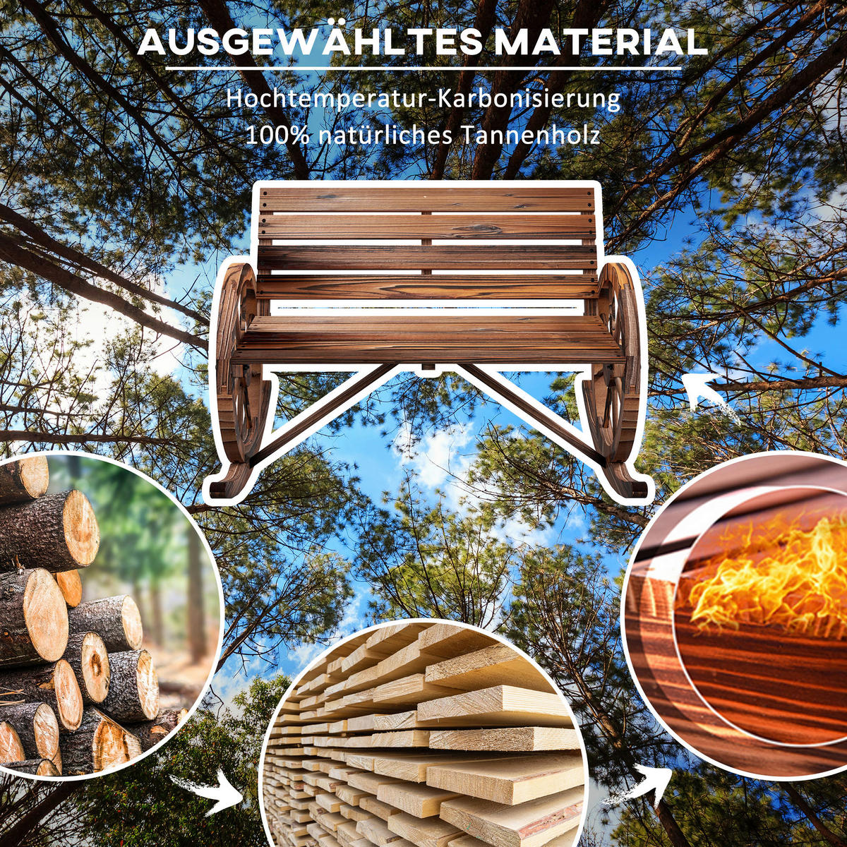 Outsunny Schaukelbank grau Holz B/H/L: ca. 88x105x74 cm Schaukelbank - grau (74,00/88,00/105,00cm) - Outsunny