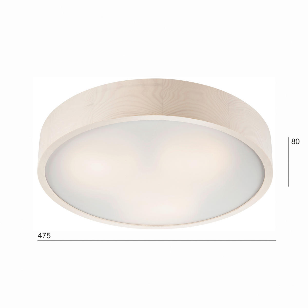 Lamkur Deckenleuchte weiß Glas Holz B/H/L: ca. 48,5x12x48,5 cm 3 Brennstellen Eveline - weiß (48,50/48,50/12,00cm) - Lamkur