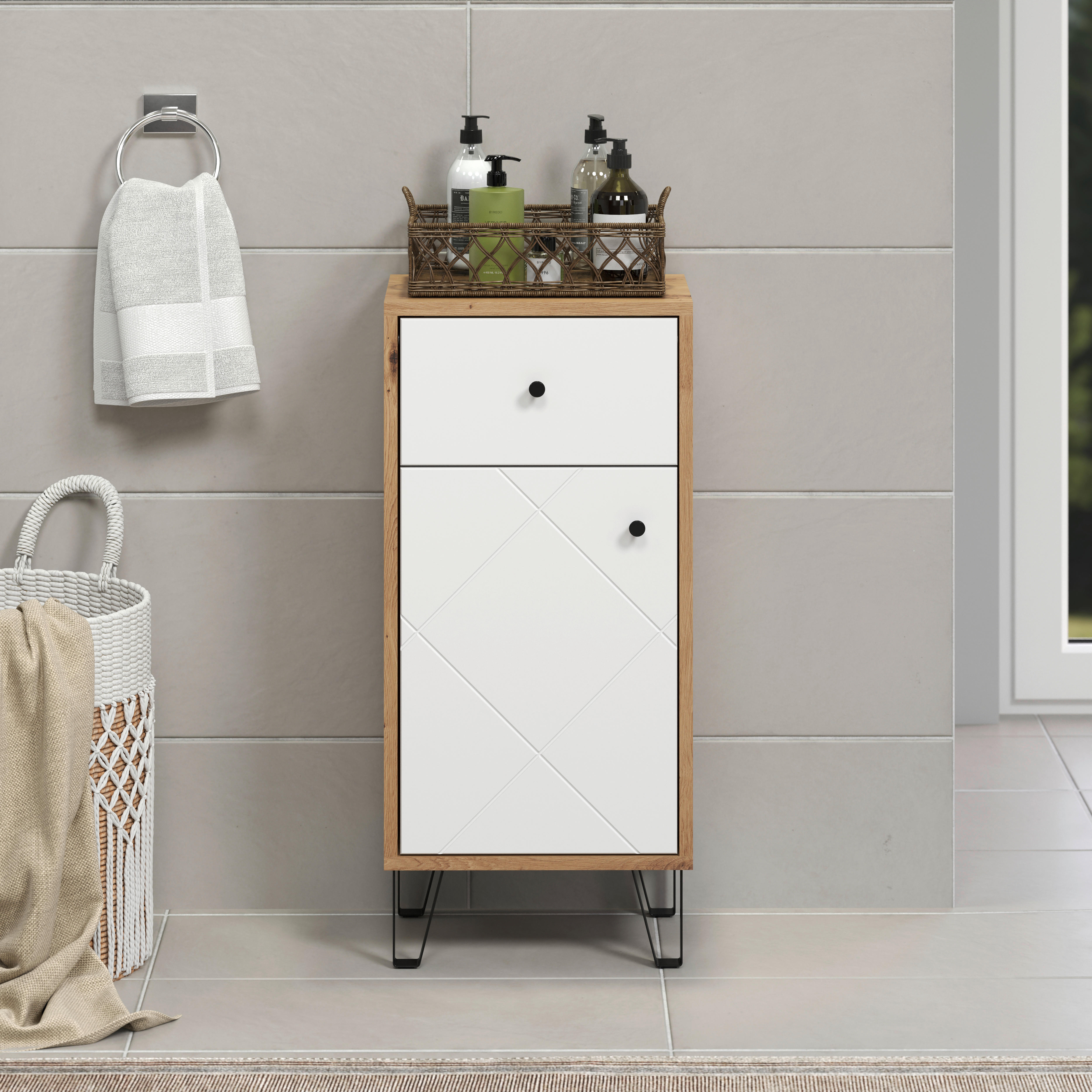 Stauraumelement Touch Eiche Artisan Nachbildung weiß matt B/H/T: ca. 36x79x29 cm Touch - Eiche/weiß (36,00/79,00/29,00cm) - Trendteam