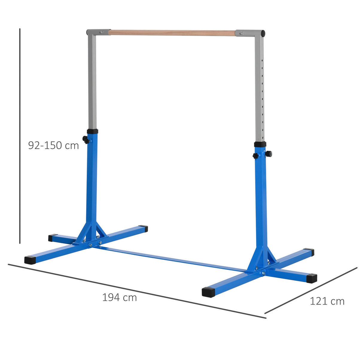 HOMCOM Kinder-Gymnastikstange B/H/L: ca. 121x150x194 cm Kinder-Gymnastikstange - blau (194,00/121,00/150,00cm) - HOMCOM