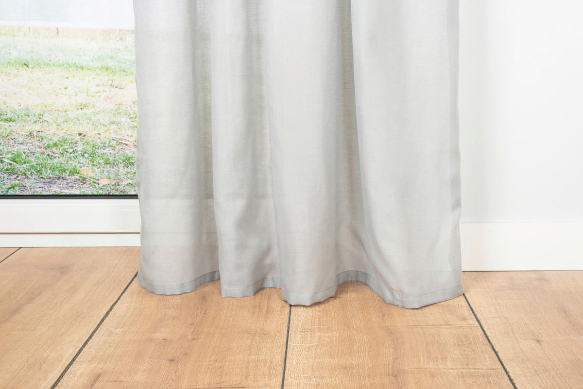 Ösenvorhang 2er Pack Breeze grau B/L: ca. 135x245 cm Breeze - grau (135,00/245,00cm)