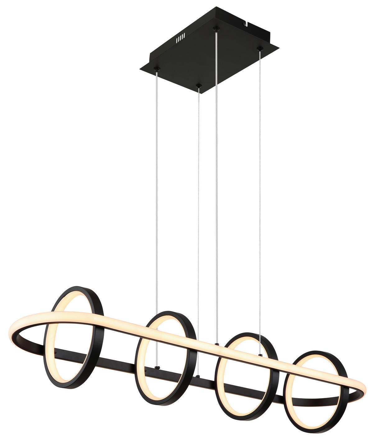 GLOBO Pendelleuchte schwarz Silikon Aluminium Metall B/H/T: ca. 28x120x90 cm 1.0 Brennstellen 67194-60R - schwarz (28,00/120,00/90,00cm) - GLOBO