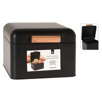 Brotkasten schwarz Metall B/H: ca. 20x14 cm Brotkasten - natur/schwarz (20,00/14,00cm)
