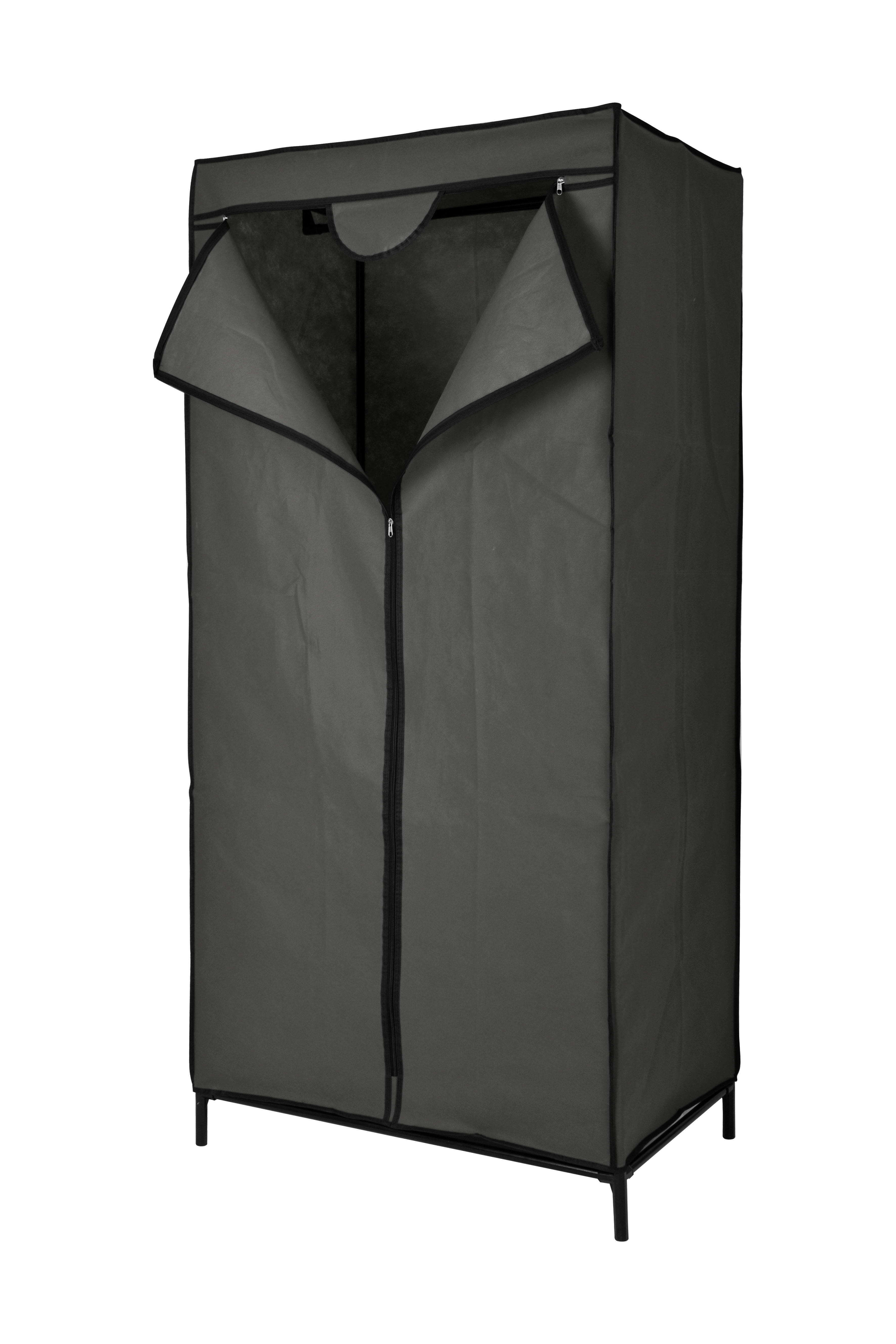 Kleiderschrank grau Stahl B/H/L: ca. 50x163x76 cm Kleiderschrank Vlies grau - grau (76,00/50,00/163,00cm)
