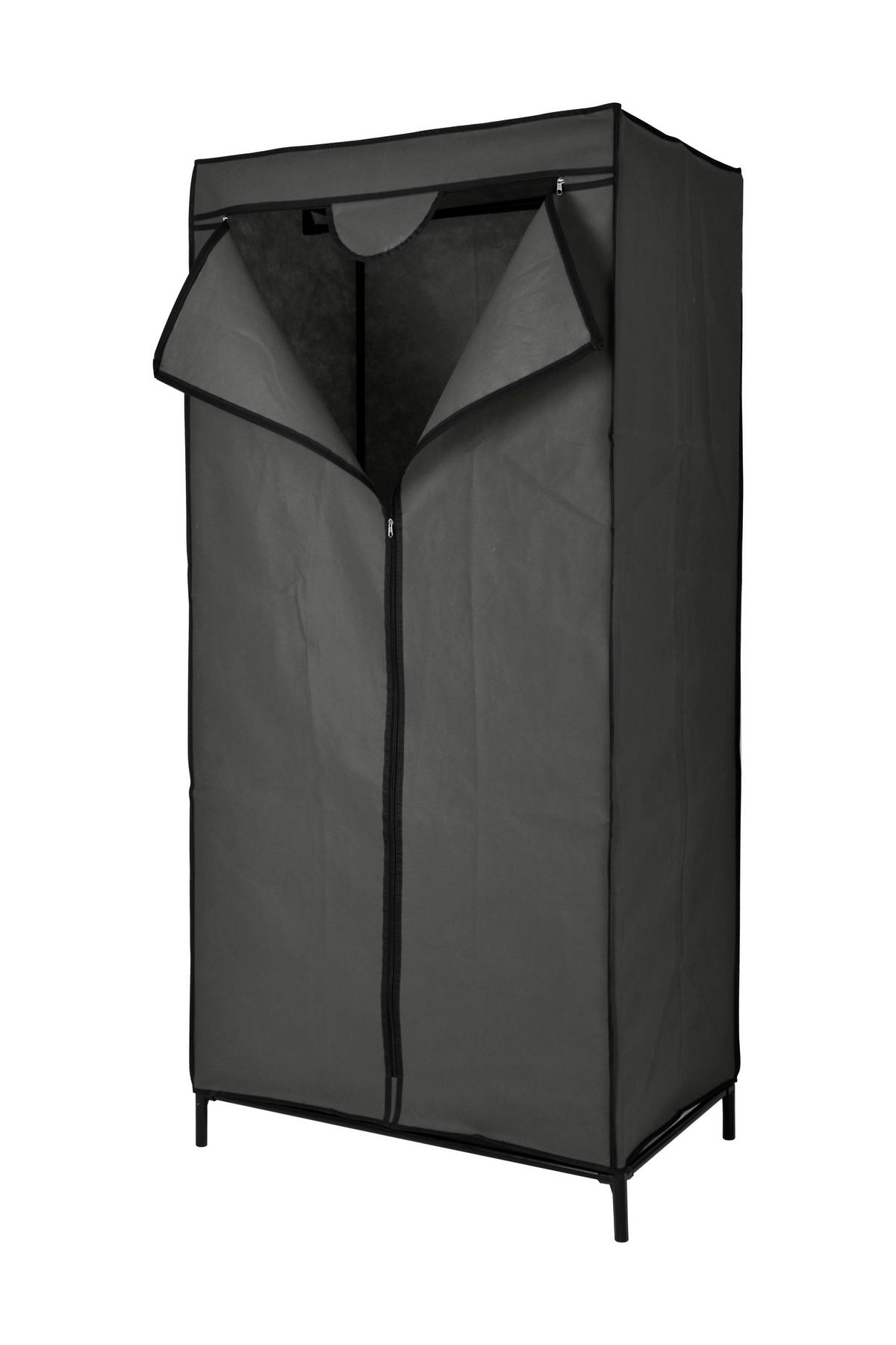 Kleiderschrank grau Stahl B/H/L: ca. 50x163x76 cm Kleiderschrank Vlies grau - grau (76,00/50,00/163,00cm)
