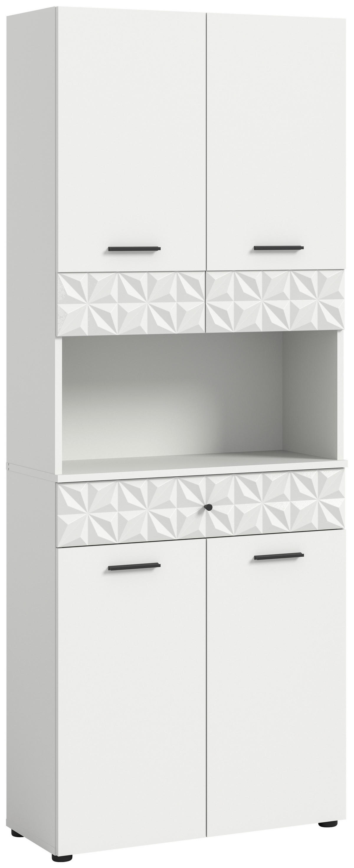 Hochschrank Prisma weiß B/H/T: ca. 70x187x34 cm Prisma - weiß (70,00/187,00/34,00cm) - xonox.home