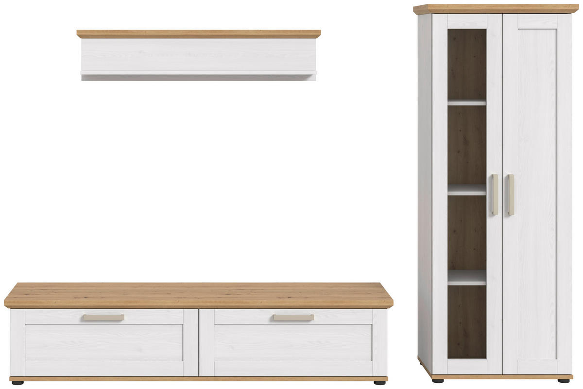 Wohnwand VERONA Lärche Nachbildung Eiche Nachbildung B/H/T: ca. 336x161x40 cm VERONA - Eiche/Lärche (336,00/161,00/40,00cm) - xonox.home
