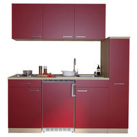 Respekta Küchenblock Economy rot matt B/H/T: ca. 180x200x60 cm Economy - Eiche/rot (180,00/200,00/60,00cm) - Respekta