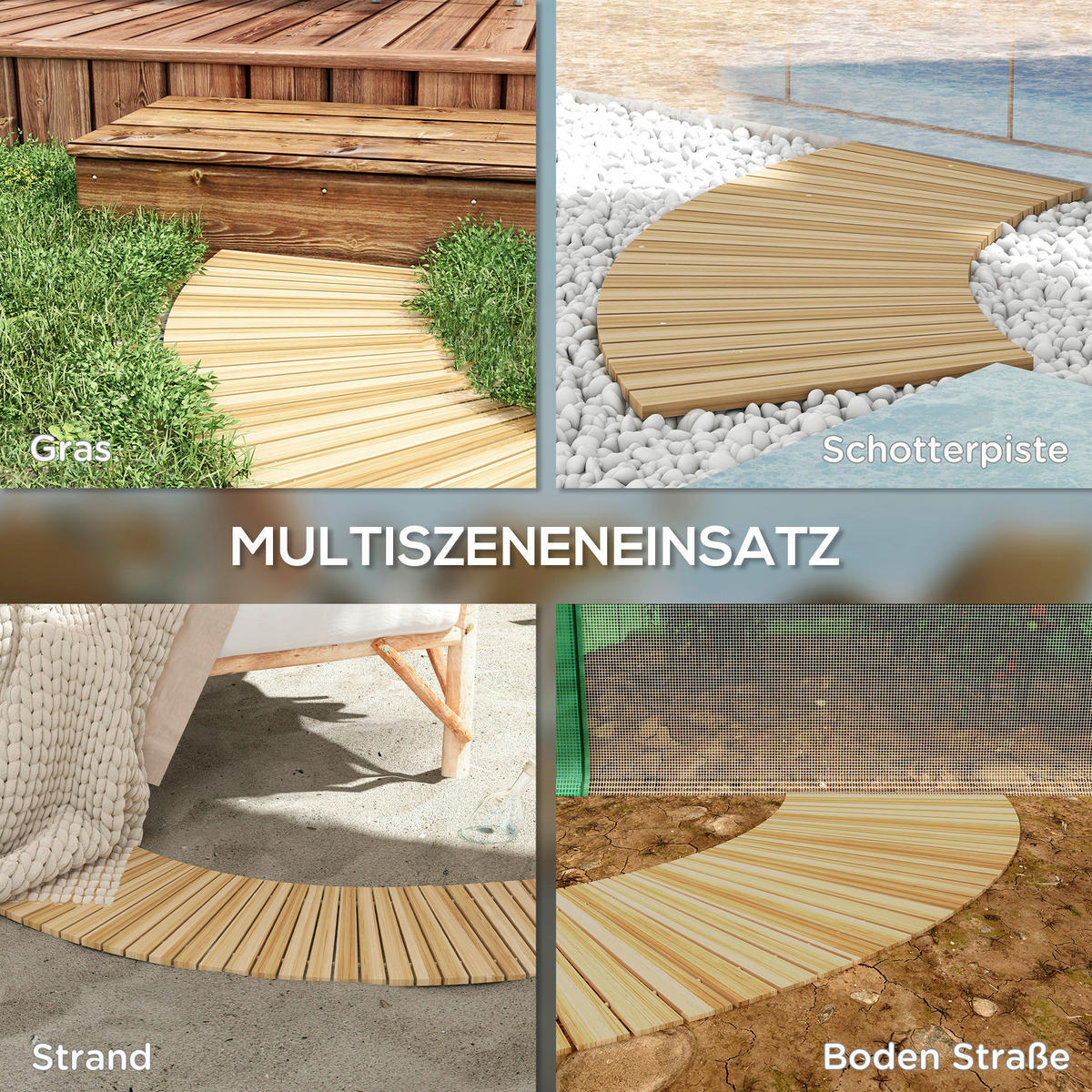 Outsunny Gartenweg natur B/H/L: ca. 47x1x120 cm Gartenweg - natur (120,00/47,00/1,00cm) - Outsunny