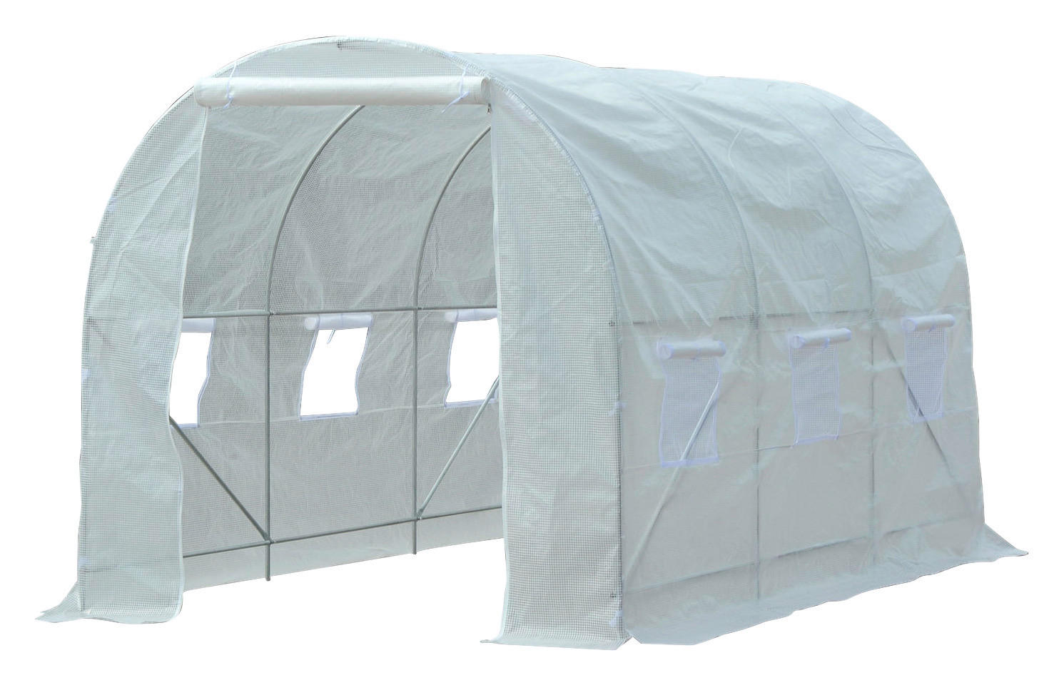 Outsunny Foliengewächshaus B/H/L: ca. 200x200x350 cm Foliengewächshaus MH845-072 - weiß (350,00/200,00/200,00cm) - Outsunny