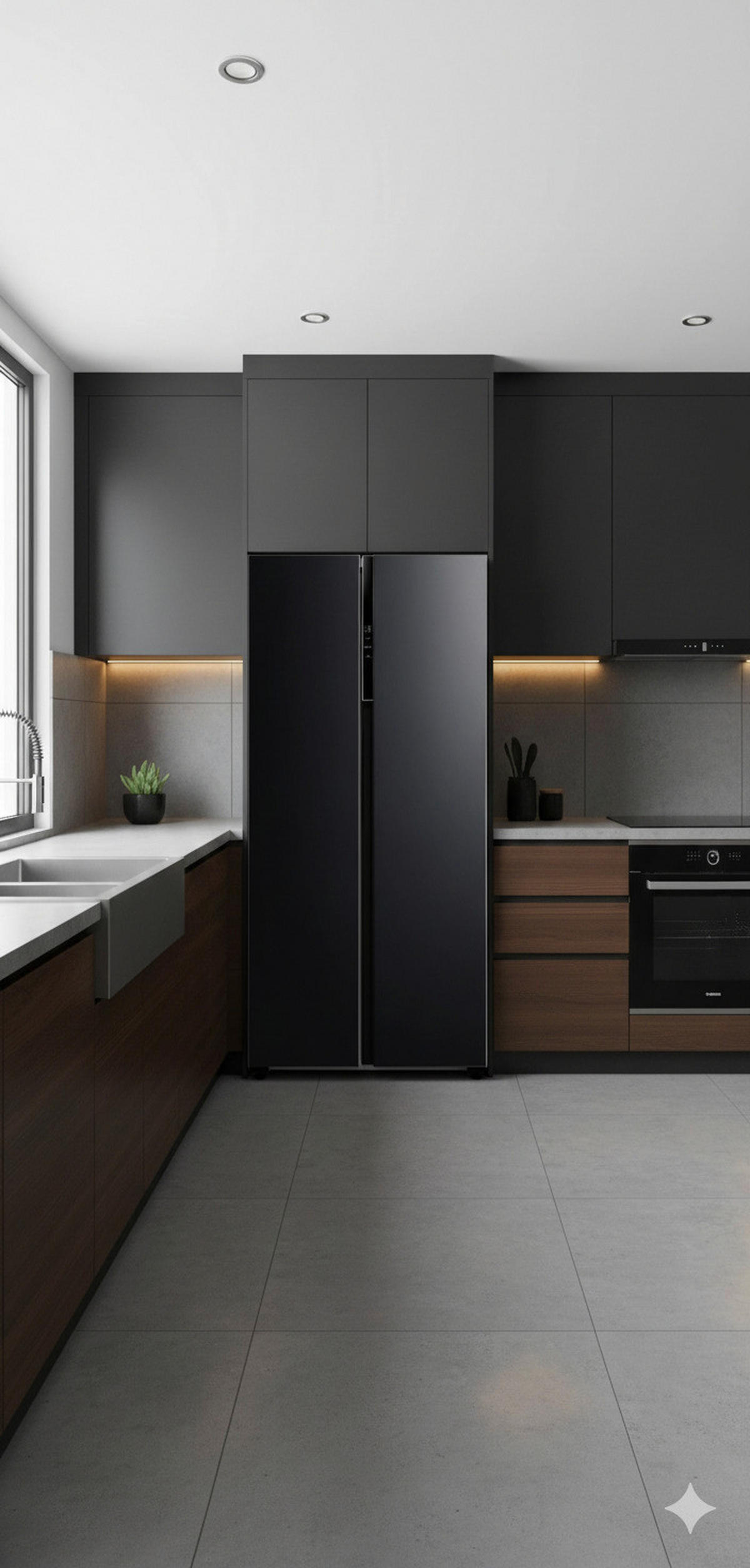 POCOline Side-by-Side SBS179-460EWDNF schwarz B/H/T: ca. 83,5x177,5x63,5 cm Side-by-Side SBS179-460ESDNF - schwarz (83,50/177,50/63,50cm) - POCOline