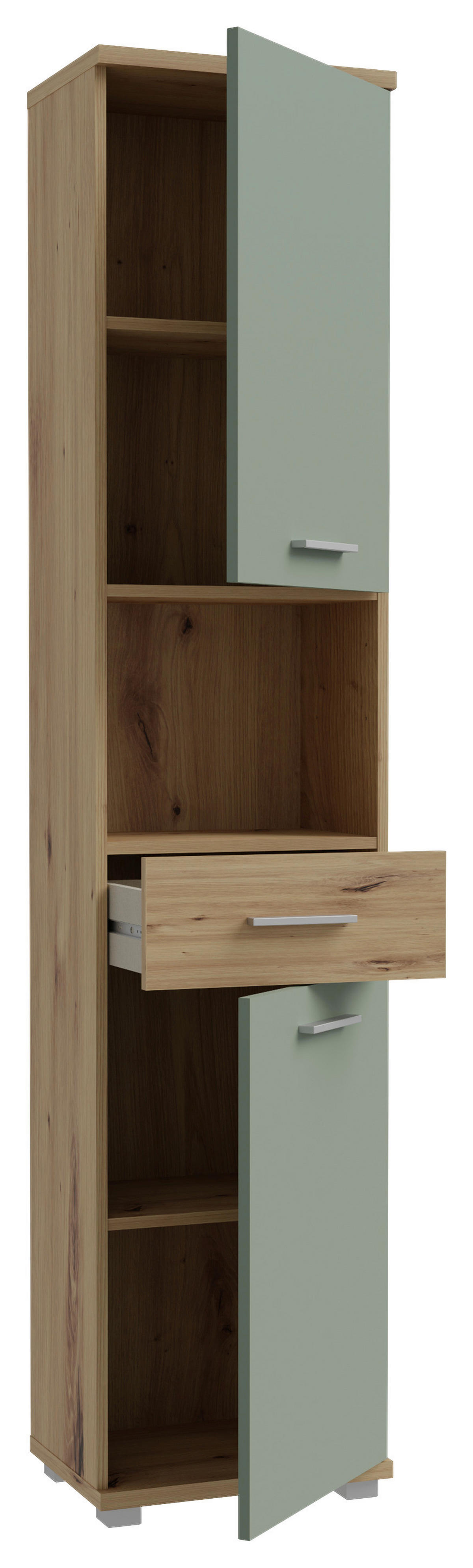 Hochschrank  Eiche Artisan Nachbildung salbei B/H/T: ca. 40x184x29 cm Champ_Hochschrank CMPS712-M934 - Eiche/salbei (40,00/184,00/29,00cm)