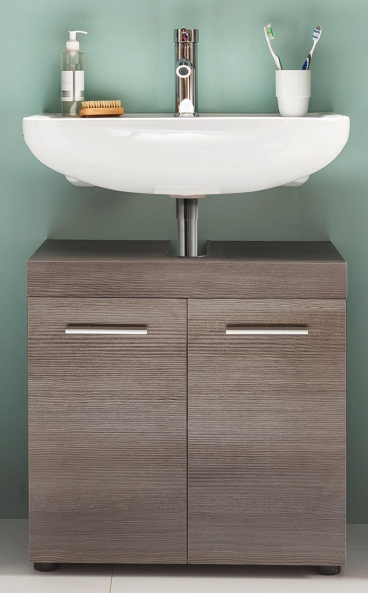 Waschbeckenunterschrank Runner Rauchsilber Nachbildung B/H/T: ca. 58x57x31 cm Runner - (58,00/57,00/31,00cm)
