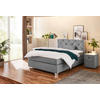Boxspringbett  grau Flachgewebe Liegefläche B/L: ca. 140x200 cm Finja_H3_Boxspringbett - weiß/Chrom (149,00/106,00/213,00cm)